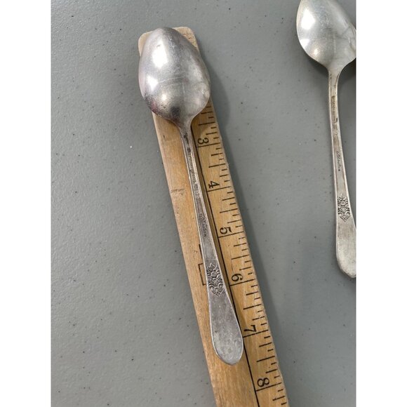1847 Rogers Bros Silverplate Teaspoons 7" Adoration Pattern Set of 3 Vintage - Picture 6 of 7